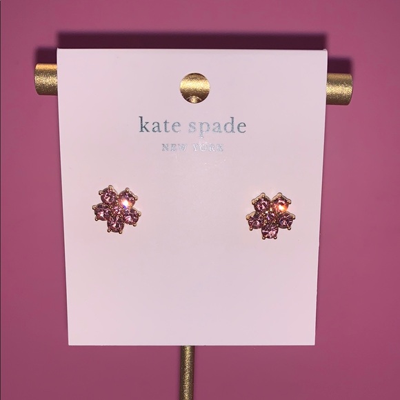 NWT - Kate Spade Pink Flower Stud Earrings - Picture 7 of 12